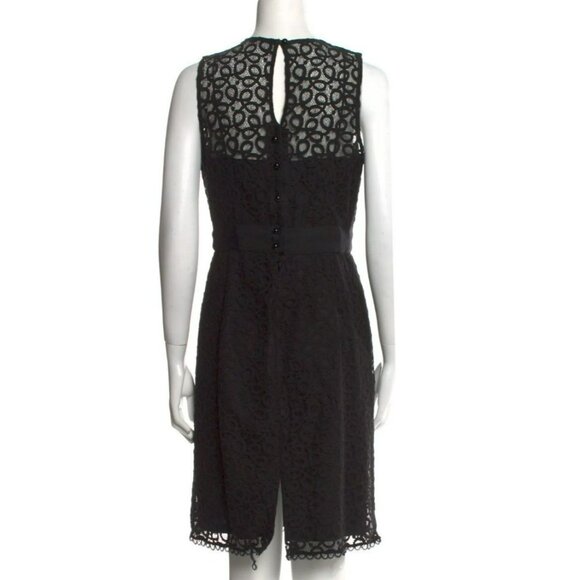Milly Black Lace Sheath Dress Sz 6 | Cotton Nylon Blend | Classic Elegant $495 - Picture 6 of 7